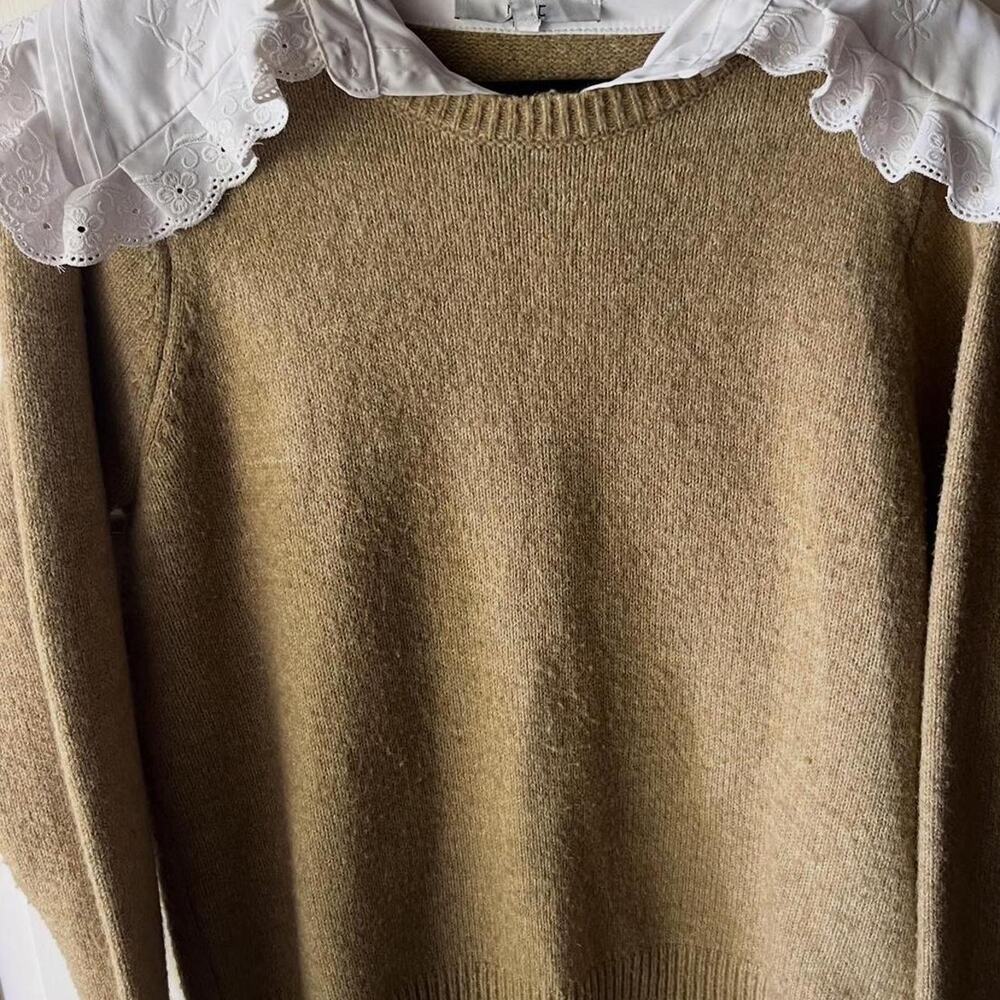 Next Tan Sweater w/ Statement Collar
